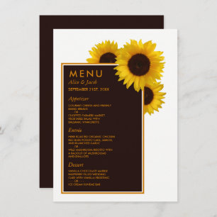 Menu Rustic Country Sunflower - Casamento Floral