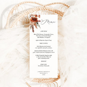 Menu Rustic Earth & Champagne Florals