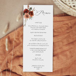 Menu Rustic Earth Florals -V2<br><div class="desc">Combine seu casamento ou convites de festas ou tema com sua Bela Terra Rústica Floresta Menus. As flores pintadas à mão, de aquarelas, em pêssego, laranja-ferrugem, terra-burgundy são as características deste Menu Russo. Crie o seu hoje visitando esta página. E veja a Rustic Earth Collection para combinar RSVPs, envelopes e...</div>