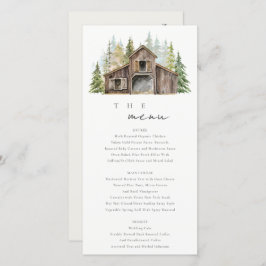 Menu Rustic Elegant Pine Forest Barnyard Casamento