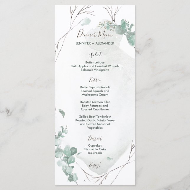 Menu Rustic Eucalyptus (Frente)