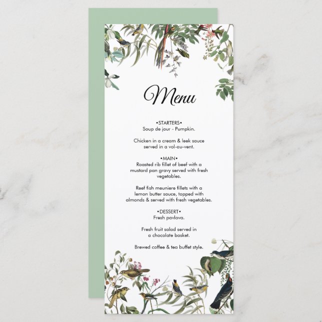 Menu Rustic Eucalyptus Deixa Vintage Greenery Casamento (Frente/Verso)