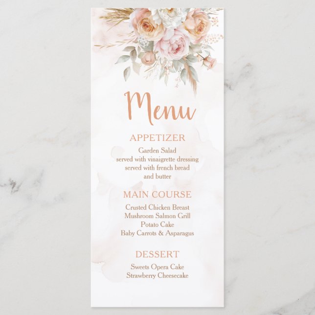 Menu Rustic Floral não é um aniversário maravilhoso? (Frente)