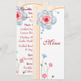 Menu Rustic Floral Wedding
