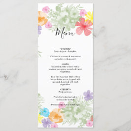 Menu Rustic Floral Wreath Wedding