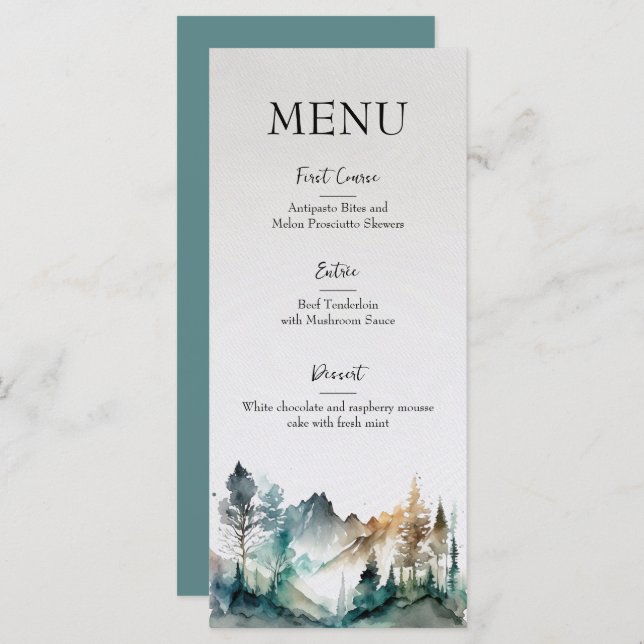Menu Rustic Forest Wedding (Frente/Verso)