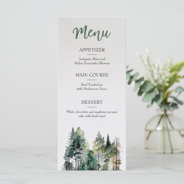 Menu Rustic Forest Wedding (Em pé/Frente)
