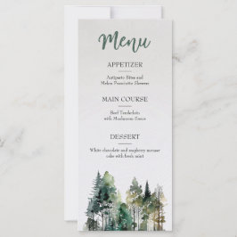 Menu Rustic Forest Wedding