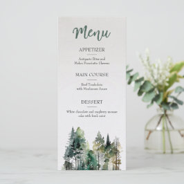 Menu Rustic Forest Wedding
