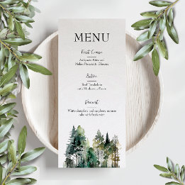 Menu Rustic Forest Wedding