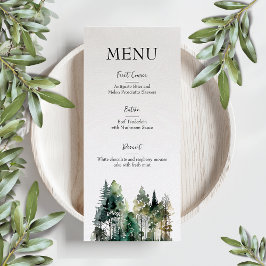 Menu Rustic Forest Wedding