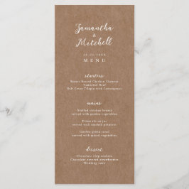 Menu Rustic Kraft Brown Simples
