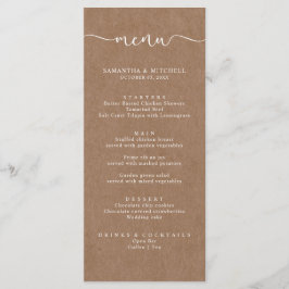 Menu Rustic Kraft Brown Simples