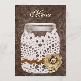 Menu Rustic Lace Invadiu Casamento Mason Jar