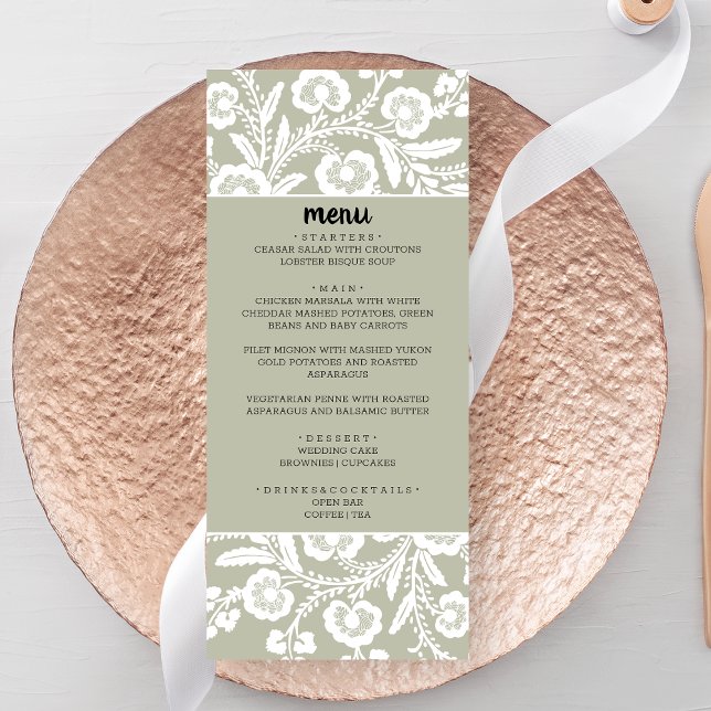 Menu Rustic Lace Wedding (Criador carregado)