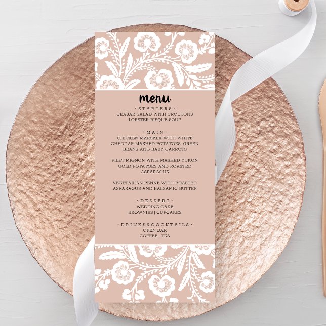 Menu Rustic Lace Wedding (Criador carregado)