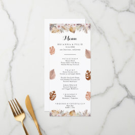 Menu Rustic Neutral Boho Wedding