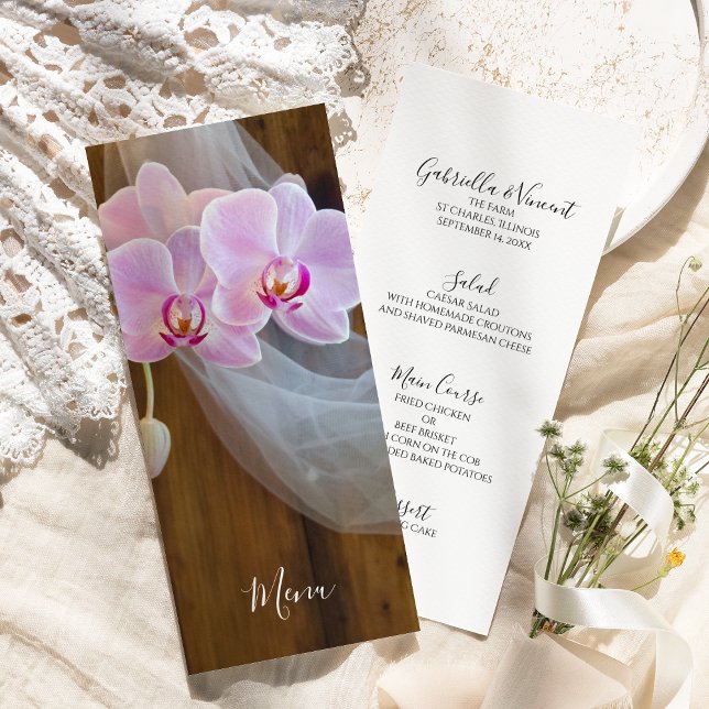 Menu Rustic Orchid Elegance Country Weding (Criador carregado)