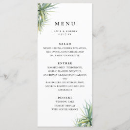 Menu Rustic Palm Leaf Beach Weding