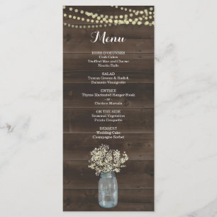 Menu Rustic para Casamento ou outra Ocasião Especi