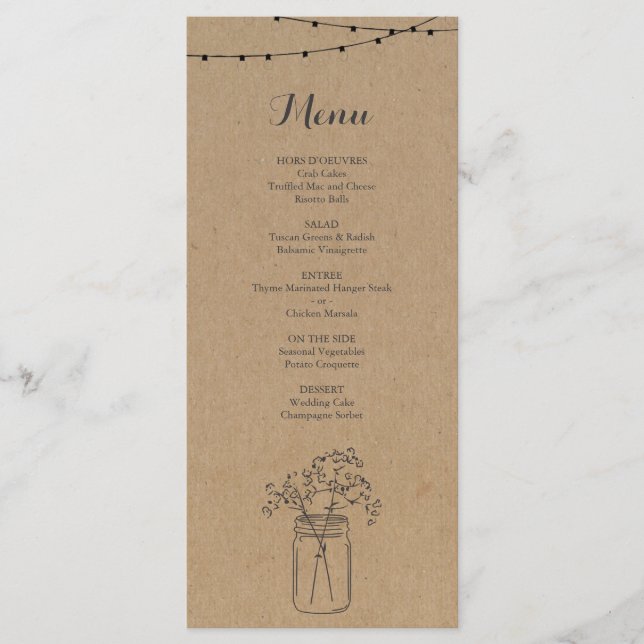Menu Rustic para Casamento ou outra Ocasião Especi (Frente)