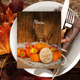 Menu Rustic Pumpkins Fall Barn Casamento