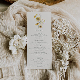 Menu Rustic Sunflower