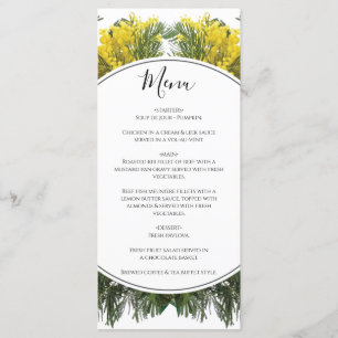 Menu Rustic Wattle Acacia Wedding