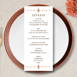Menu Rustic Western Wedding