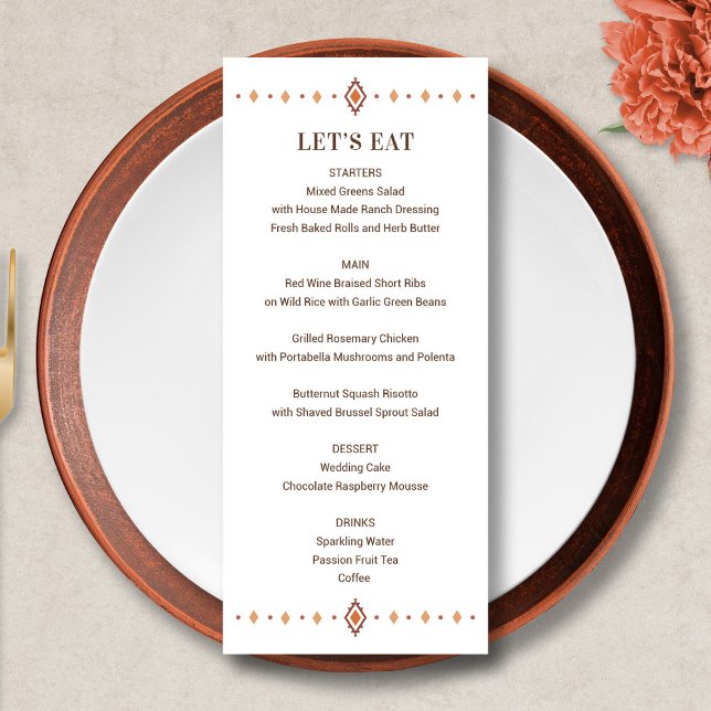 Menu Rustic Western Wedding (Rustic Western Wedding Menu Card)