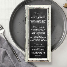 Menu Rustic White Frame & Chalkboard Weding