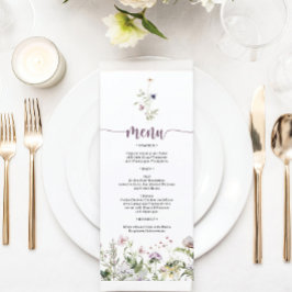 Menu Rustic Wildflower Chá de panela