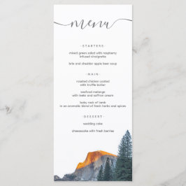 Menu Rustic Yosemite Half Dome Sunset Wedding