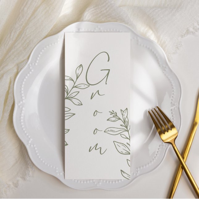 Menu Sage Boho Floral Assentos Reservados Simples (Criador carregado)
