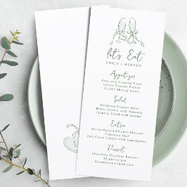 Menu Sage Desenhado à Mão Brindes Copos Casamento Capri