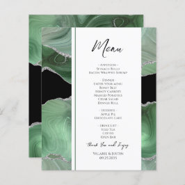 Menu Sage Green Agate Wedding