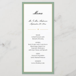 Menu Sage Green e Dourada | Casamento de Script