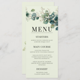 Menu Sage Green Eucalyptus Elegant Boho Wedding