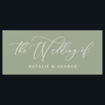 Menu Sage green, guião branco no casamento do cardápio<br><div class="desc">Sage green white script,  o casamento do sinal. Ideia de uma parte do orçamento,  plano de casamento.</div>