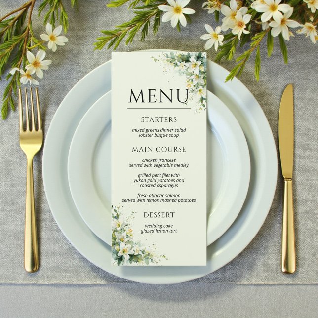 Menu Sage Green Lily Valley Floral Wedding (Sage Green Lily Valley Floral Wedding Menu)