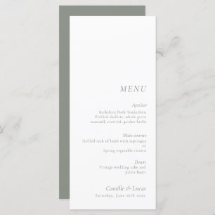 Menu Sage Green Minimalista & Elegante casamento