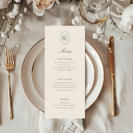 Menu Sage Green Rose Wedding 