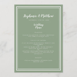 Menu Sage Green Rustic Wedding Simple Modern Janto
