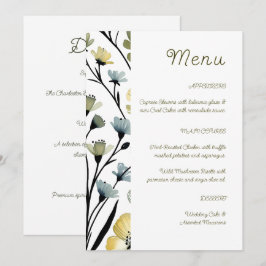 Menu Sage Green & Soft Yellow Botanical Wedding