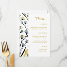Menu Sage Green & Soft Yellow Botanical Wedding