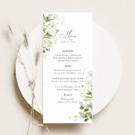 Menu Sage Organic Greenery Wedding Reception Dinner