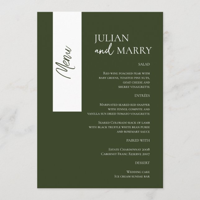 Menu SAGE Whispers Soiree (Frente)