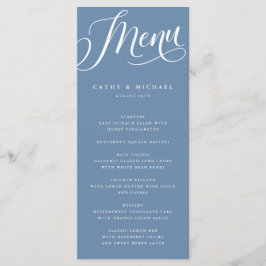 Menu Script Flourish Moderno, Azul Dusty