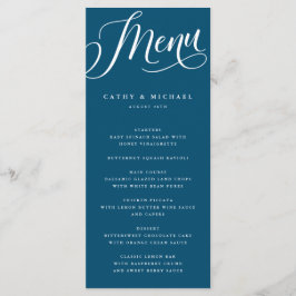 Menu Script Flourish moderno, azul escuro