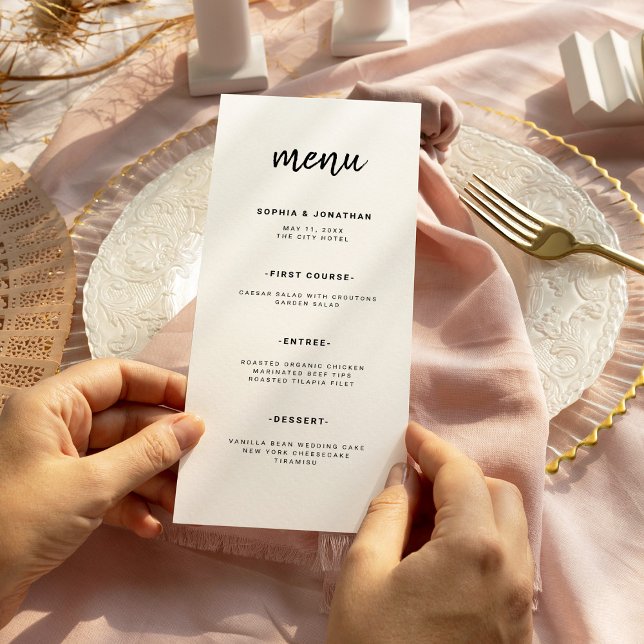 Menu Script Minimalista Moderno | Casamento (Criador carregado)